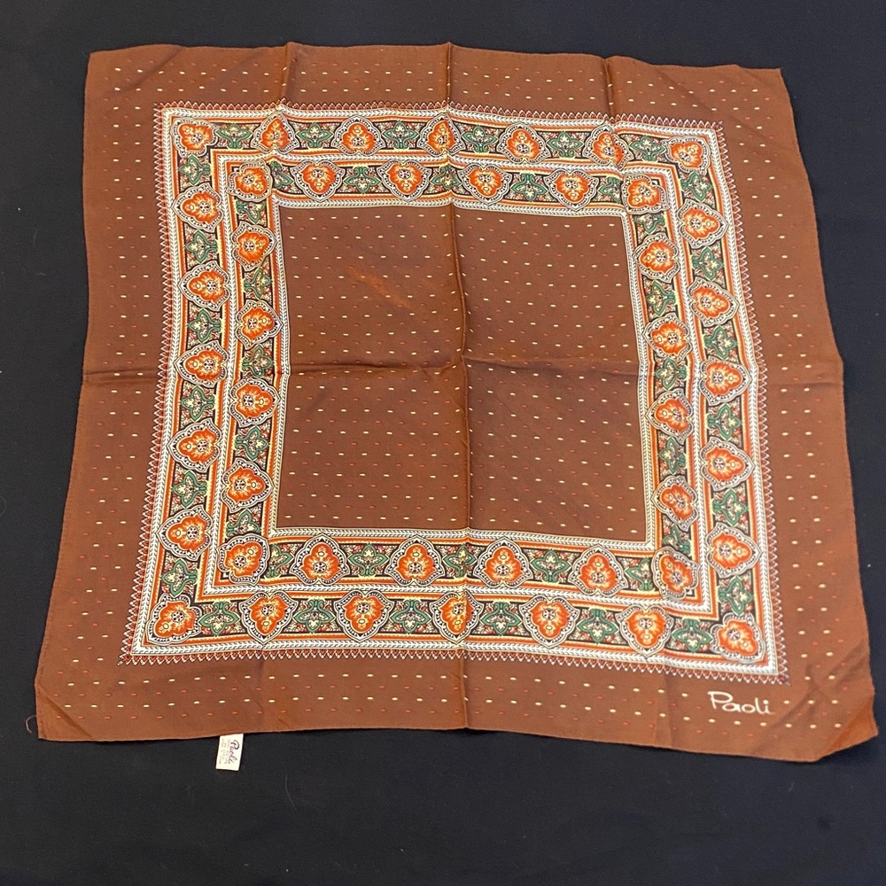 Vintage Paoli Brown Paisley Scarf